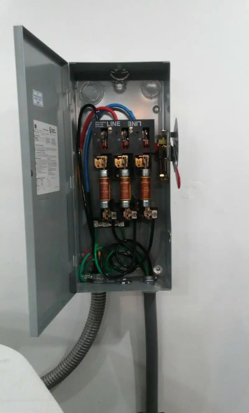 Three-phase disconnect switch installed for Electrical Wiring & Rewiring in Little Falls